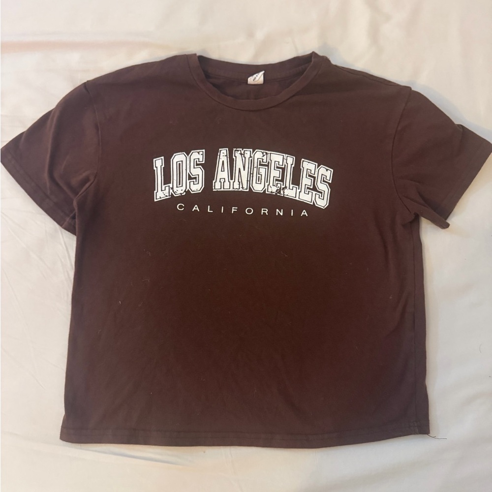 Girls cropped brown Tshirt